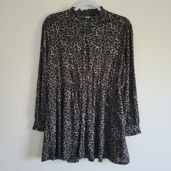 Style & Co. Tops - Style & Co Leopard Tunic Fall Blouse Top Size L
